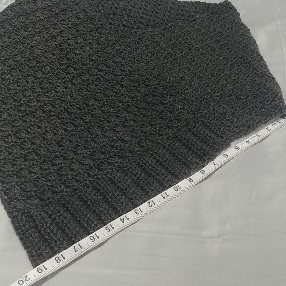 Handmade Crocheted Warm Simple Dark Grey Poncho S/M - Picture 7 of 7